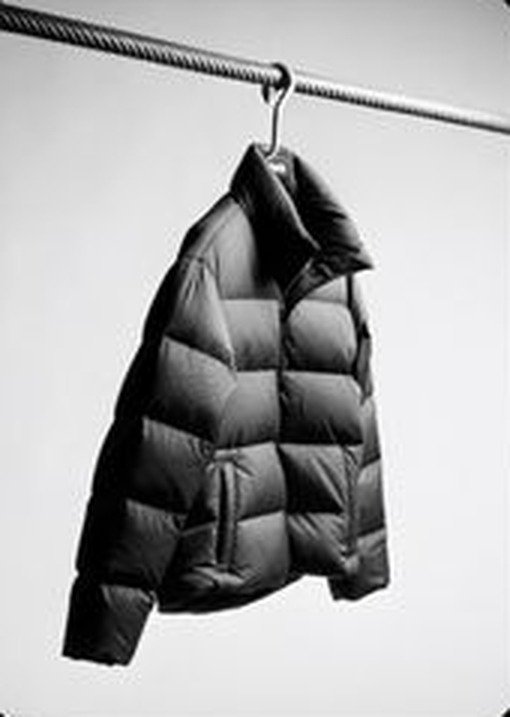 Puffer jacket on a rail